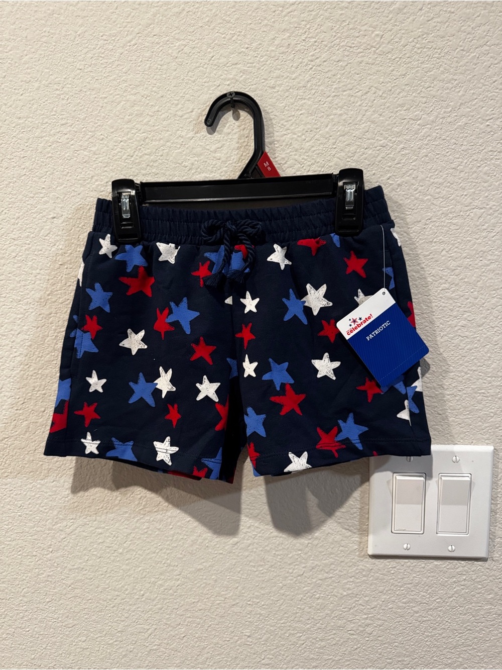 Kids Navy Star-Print Swim Shorts with Drawstring size 8